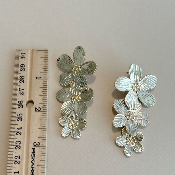 Flower drop earrings N1131 - Picture 4 of 4